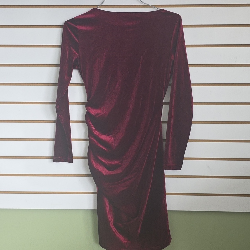Velour Ruched Dress Lg - Picture 3 of 5